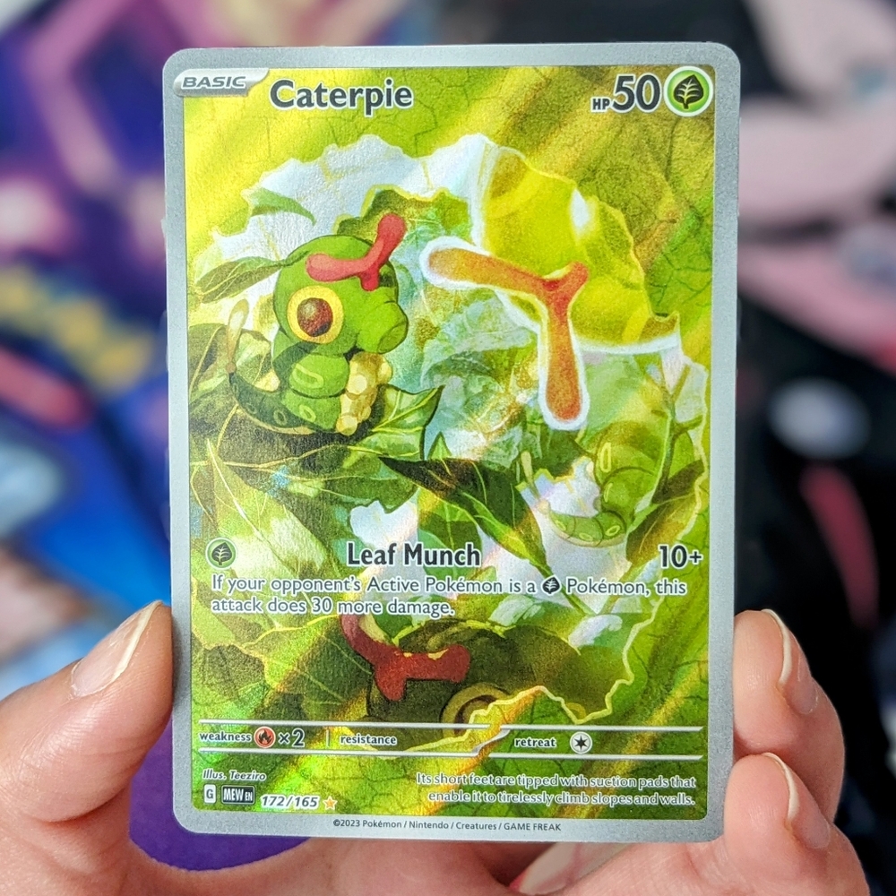 Pokemon 151 Caterpie illustration rare card Scarlet and Violet pokemon card